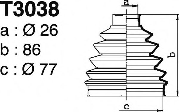 Комплект пылника, приводной вал DEPA ST3038