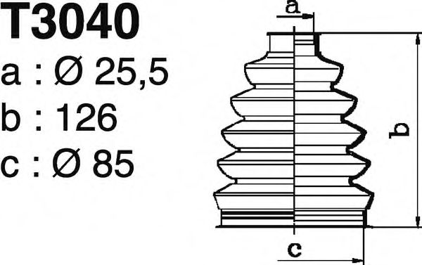 Комплект пылника, приводной вал DEPA T3040