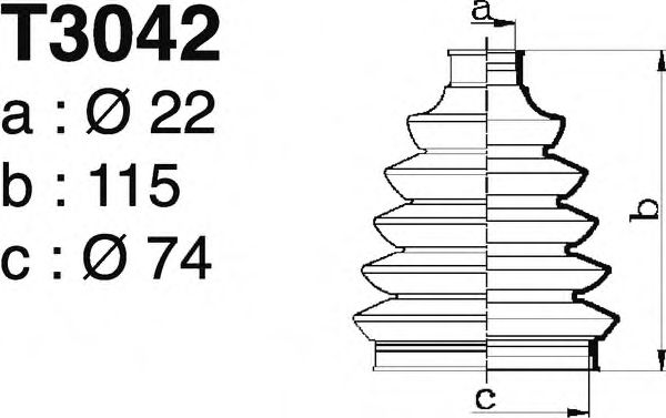 Комплект пылника, приводной вал DEPA T3042