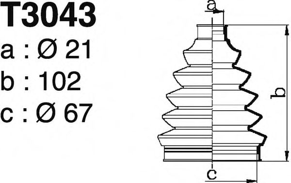 Комплект пылника, приводной вал DEPA T3043