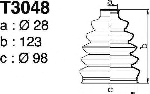 Комплект пылника, приводной вал DEPA T3048