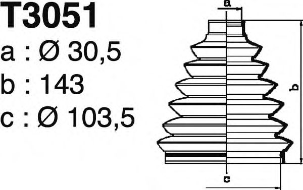 Комплект пылника, приводной вал DEPA T3051