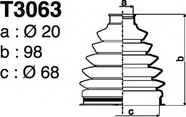 Комплект пылника, приводной вал DEPA T3063