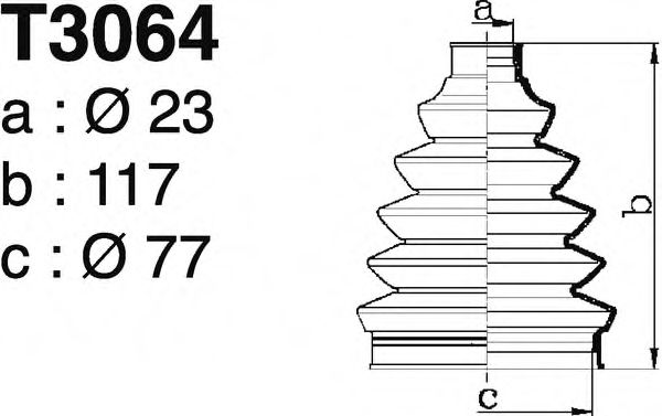 Комплект пылника, приводной вал DEPA T3064