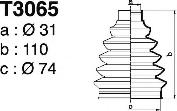 Комплект пылника, приводной вал DEPA T3065