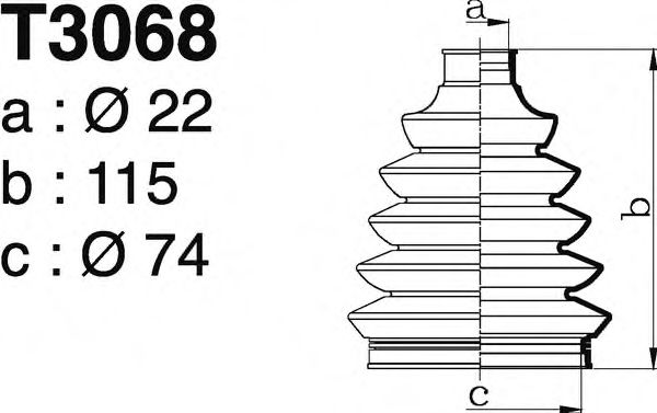 Комплект пылника, приводной вал DEPA T3068