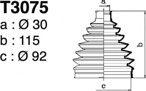 Комплект пылника, приводной вал DEPA T3075