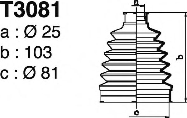 Комплект пылника, приводной вал DEPA T3081