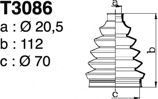 Комплект пылника, приводной вал DEPA T3086