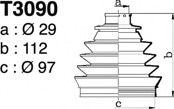 Комплект пылника, приводной вал DEPA T3090