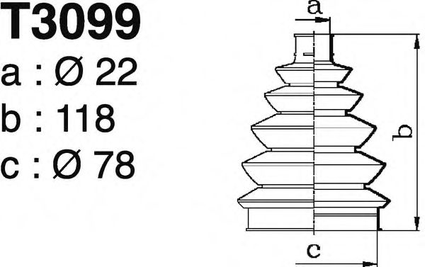 Комплект пылника, приводной вал DEPA T3099