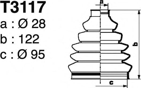 Комплект пылника, приводной вал DEPA T3117
