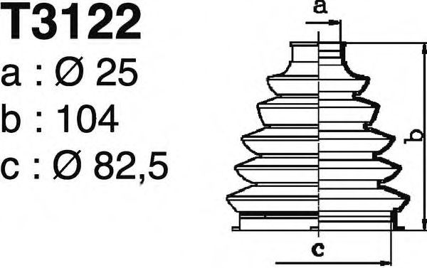 Комплект пылника, приводной вал DEPA T3122