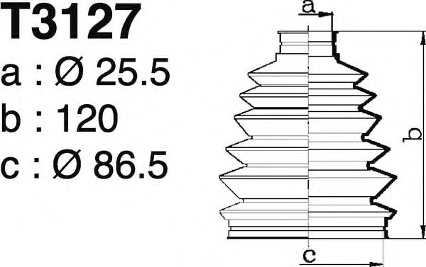 Комплект пылника, приводной вал DEPA T3127