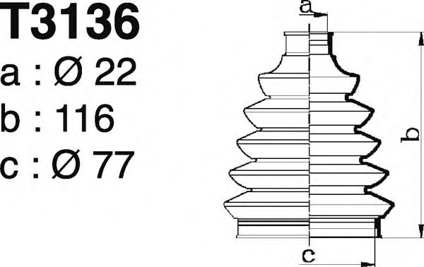 Комплект пылника, приводной вал DEPA T3136