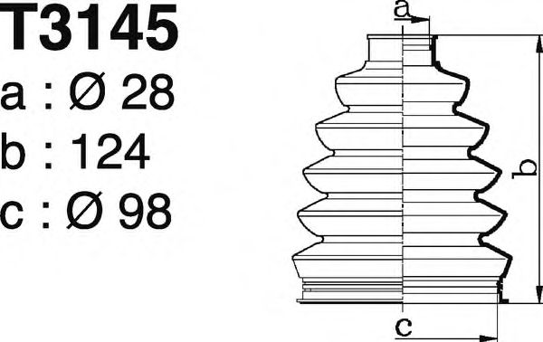 Комплект пылника, приводной вал DEPA T3145