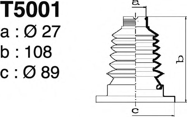 Комплект пылника, приводной вал DEPA T5001