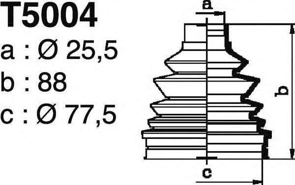 Комплект пылника, приводной вал DEPA T5004