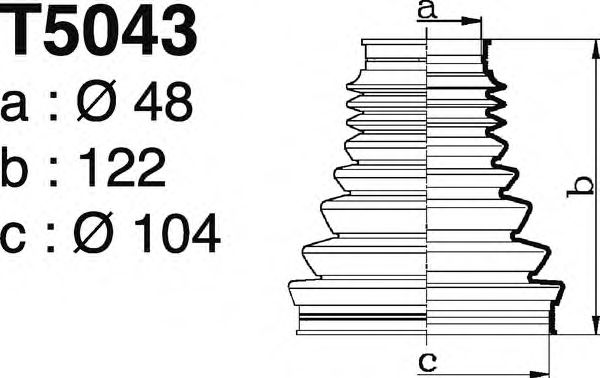 Комплект пылника, приводной вал DEPA T5043