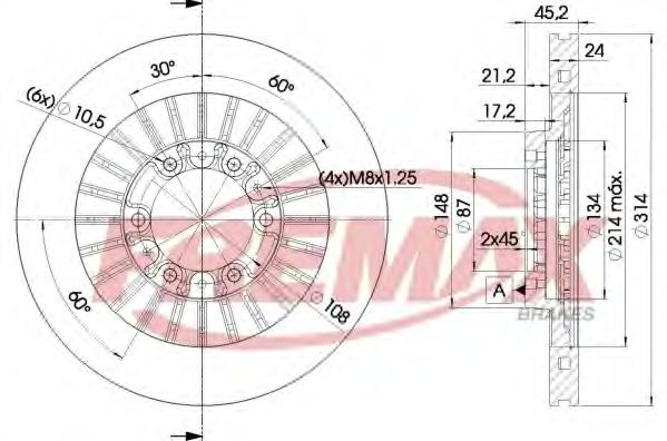 Тормозной диск FREMAX BD-7043