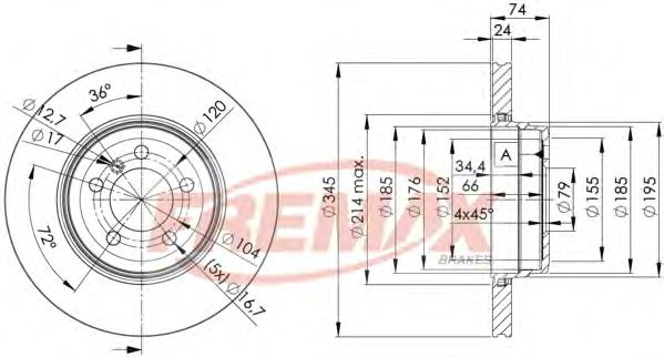 Тормозной диск FREMAX BD-3409