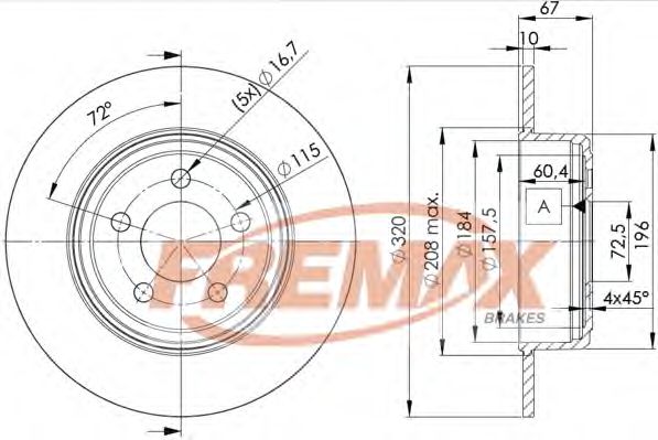 Тормозной диск FREMAX BD-9198