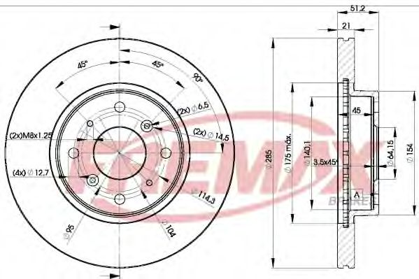 Тормозной диск FREMAX BD-0800