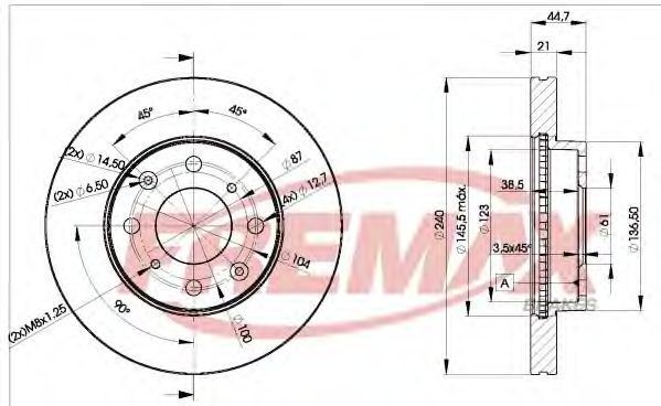 Тормозной диск FREMAX BD-1701