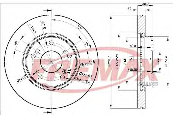 Тормозной диск FREMAX BD-1705