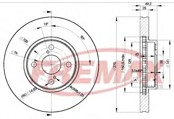 Тормозной диск FREMAX BD-2080