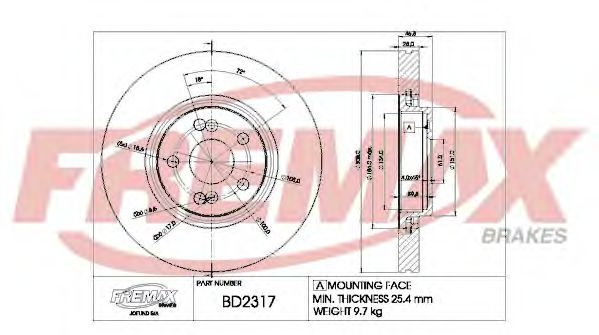 Тормозной диск FREMAX BD-2317