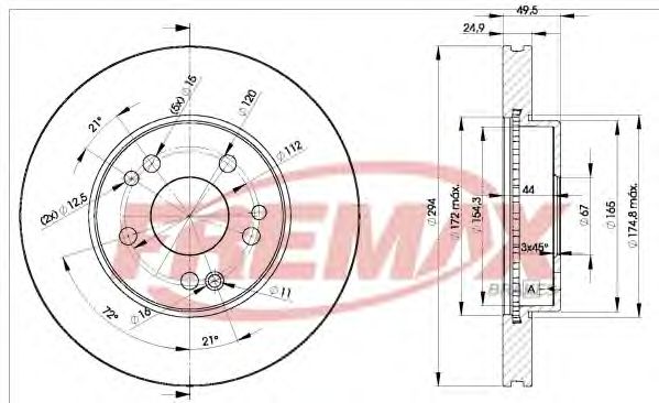 Тормозной диск FREMAX BD-2412