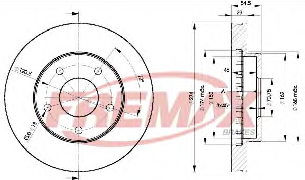 Тормозной диск FREMAX BD-3966