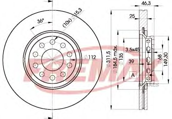 Тормозной диск FREMAX BD-4065