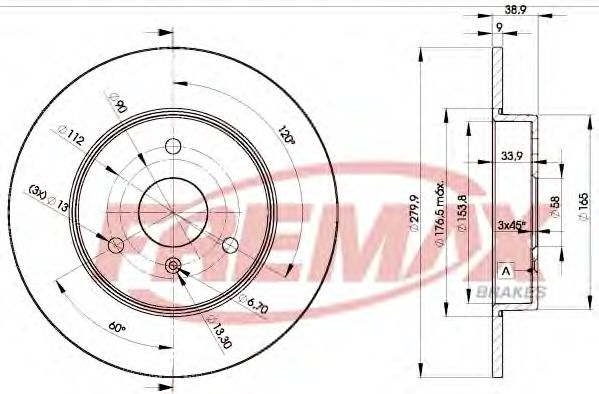 Тормозной диск FREMAX BD-4341