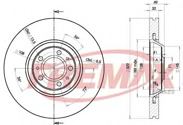 Тормозной диск FREMAX BD-4608