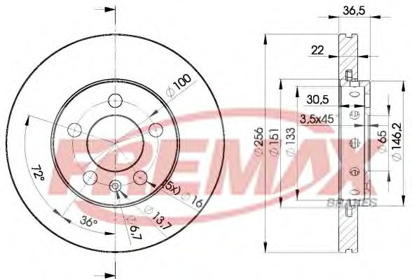 Тормозной диск FREMAX BD-5602