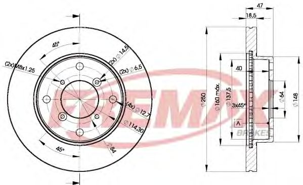 Тормозной диск FREMAX BD-6040