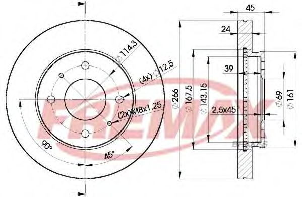 Тормозной диск FREMAX BD-6080