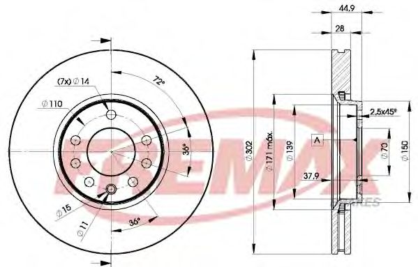Тормозной диск FREMAX BD-9004