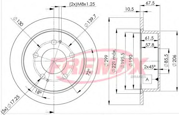 Тормозной диск FREMAX BD-8680