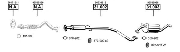Система выпуска ОГ ASMET CV310080