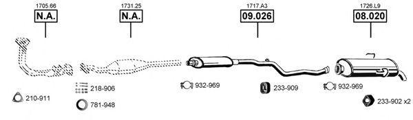 Система выпуска ОГ ASMET PE081055