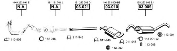 Система выпуска ОГ ASMET VA033040