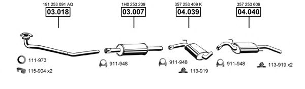 Система выпуска ОГ ASMET VA033875