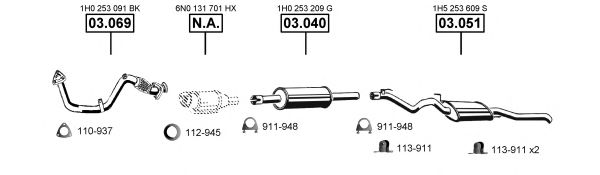 Система выпуска ОГ ASMET VA036520
