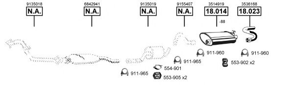 Система выпуска ОГ ASMET VO185585