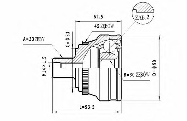 Шарнирный комплект, приводной вал STATIM C.339