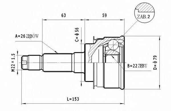 Шарнирный комплект, приводной вал STATIM C.467