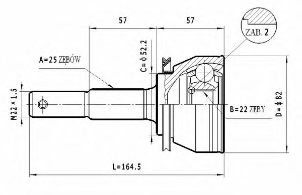 Шарнирный комплект, приводной вал STATIM C.503